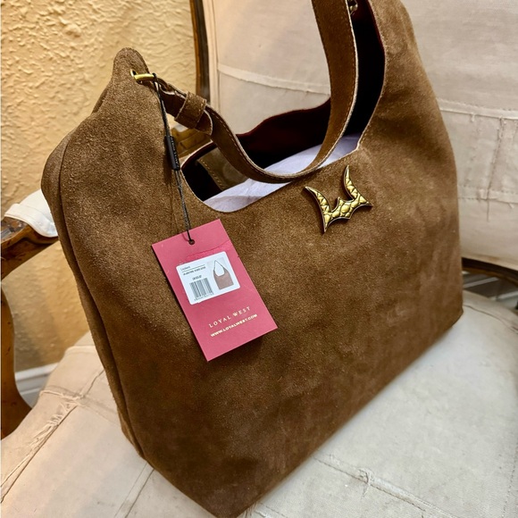 Beautiful Brown Suede leather Hobo Bag new with tag.Loyal West